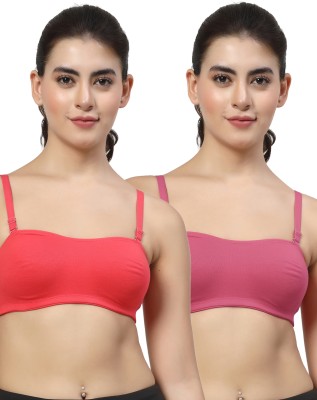 LILY StropsYrraf Women Bandeau/Tube Non Padded Bra(Red, Maroon)