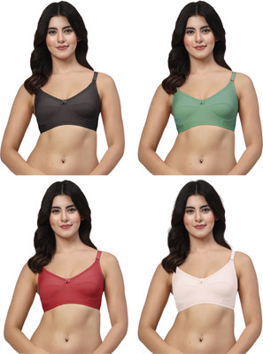 LILY akihdar Women Minimizer Non Padded Bra(Black, Green, Maroon, White)