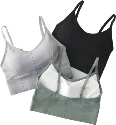 Crusila Unique Desing Women Sports Lightly Padded Bra(Multicolor)