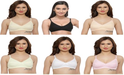 Ladyland LITE Women T-Shirt Non Padded Bra(White, Black, Light Green, Pink, Orange, Green)