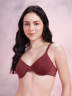 Dressberry Women T-Shirt Lightly Padded Bra(Maroon)