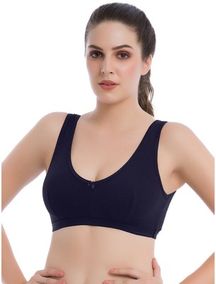 Groversons Paris Beauty Sports Bra Women Sports Non Padded Bra(Blue)