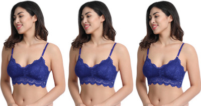 SUPER BEAUTY SB Women Full Coverage Lightly Padded Bra(Blue)