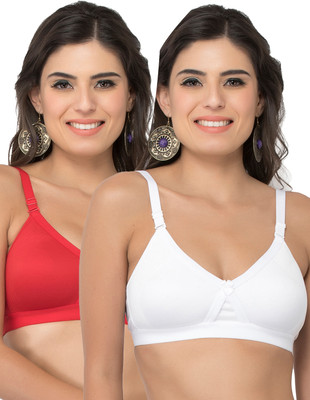 COLLEGE GIRL CG1304 Women Minimizer Lightly Padded Bra(White, Red)