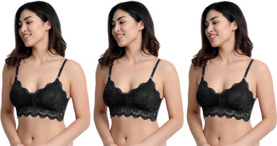 SUPER BEAUTY SB Women Full Coverage Lightly Padded Bra(Black)