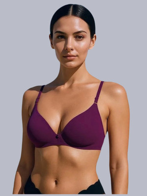 Eden EDEN302WINE Women T-Shirt Non Padded Bra(Purple)
