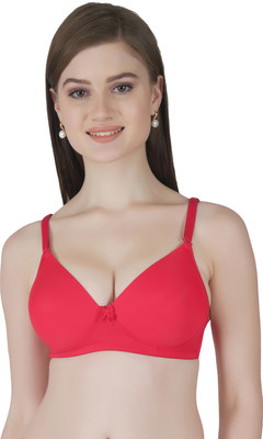Joomie Joomie Lightly Padded Full Coverage T-Shirt Bra Women Everyday Lightly Padded Bra(Red)