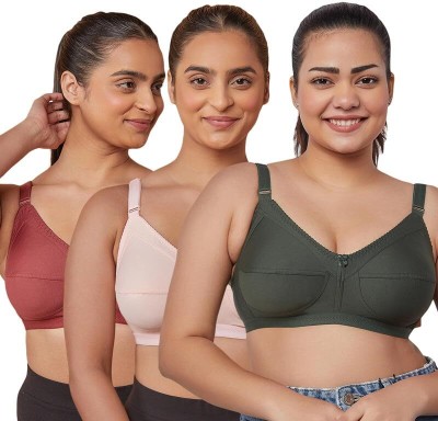 maashie MAASHIE M307 Women's Cotton Non-Padded Non-Wired Everyday Minimizer Bra Women Everyday Non Padded Bra(Multicolor)