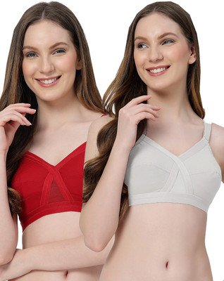 LILY C8811 Women Minimizer Non Padded Bra(Maroon, White)