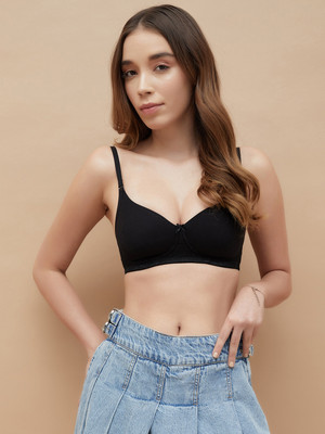 Ginger by Lifestyle Ginger by Lifestyle Women Black Solid Bras Women Everyday Lightly Padded Bra(Black)