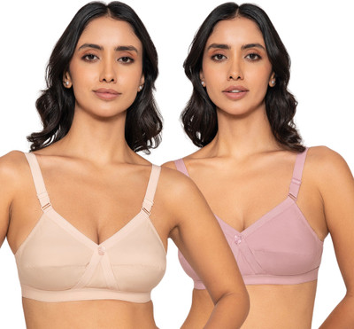INKURV INCROSS Women Full Coverage Non Padded Bra(Beige, Pink)