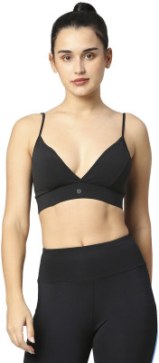 Laasa Sports Women Plunge Lightly Padded Bra(Black)