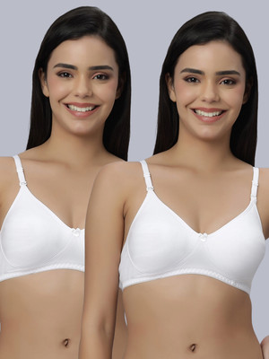 Eden EDEN101WHITEWHITE Women T-Shirt Non Padded Bra(White)