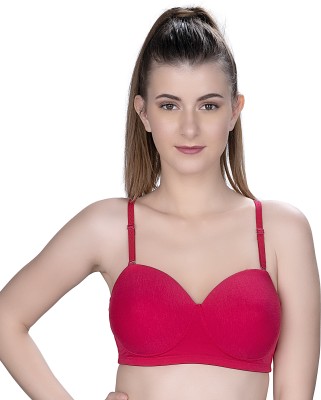 Trylo Riza Bareneck Women Balconette Lightly Padded Bra(Pink)