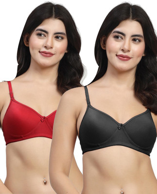 LILY maofcigamMino Women Everyday Heavily Padded Bra(Black, Maroon)