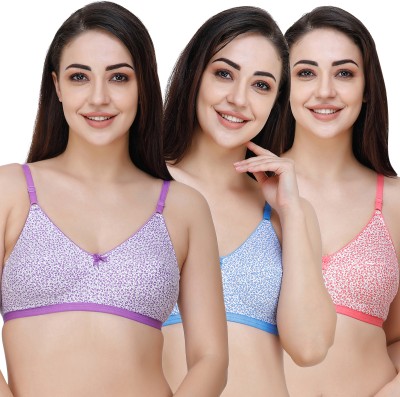 Docare Orchid Women Everyday Non Padded Bra(Red, Blue, Purple)