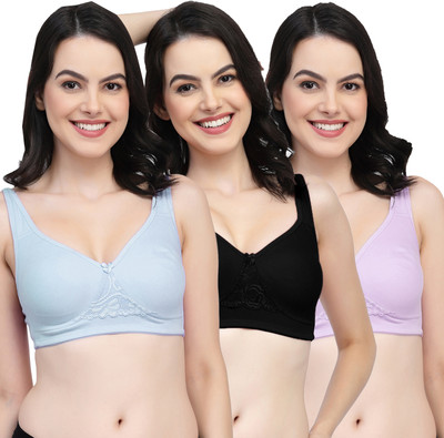 COLLEGE GIRL CG1214Mino Women Minimizer Non Padded Bra(Light Blue, Black, Purple)