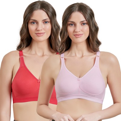 Maroon Women T-Shirt Non Padded Bra(Multicolor)