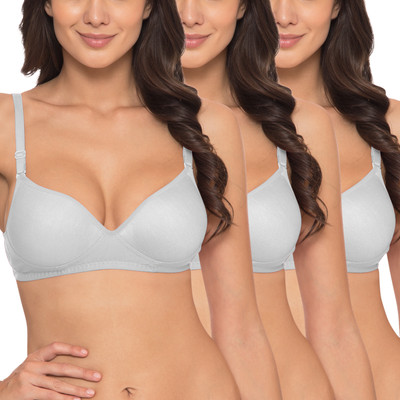KOMLI Komli Heavily Padded Push-up Cotton Rich Bra Women Push-up Heavily Padded Bra(Grey)