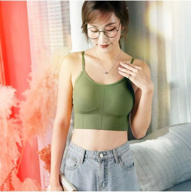 BRANKLY URJA Women Cami Bra Lightly Padded Bra(Green)