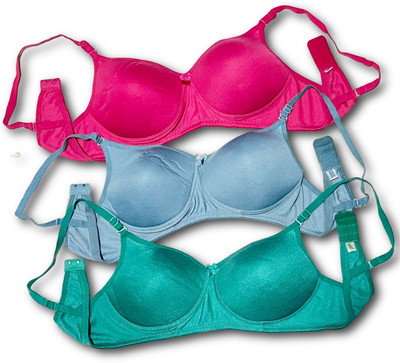 MK STYLISH Full Coverage: The bras provide full coverage and support for the bust area. Women Push-up Lightly Padded Bra(Blue, Pink)