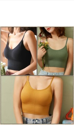 BRANKLY WOMEN SOPRTS LIGHTLY PADDED BRA Women Cami Bra Lightly Padded Bra(Green, Black, Gold)