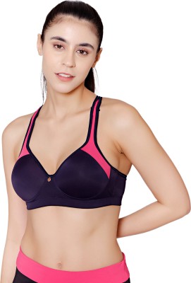 BodyCare Women Sports Heavily Padded Bra(Dark Blue)