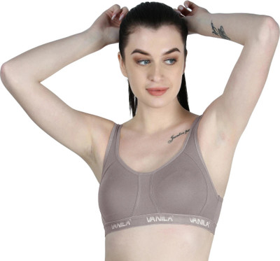 Vanila (Size 32, Pack of 1) Women Sports Non Padded Bra(Brown)