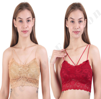 Restore Fashion Womens Lightly Padded Multi Purpose Lace Bra Women Everyday Lightly Padded Bra(Multicolor)