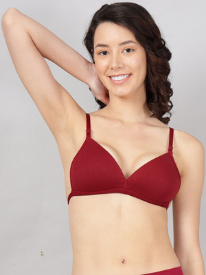 DEKZOW Women Everyday Lightly Padded Bra Women T-Shirt Lightly Padded Bra(Red)
