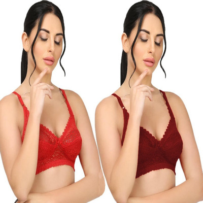 Rudraksh Fashion DECENT NET BRA Women Everyday Non Padded Bra(Multicolor)