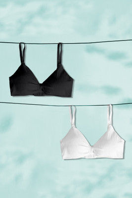 NAGARVEL CREATION 5/3337-blk/wht-32-p02 Women Push-up Lightly Padded Bra(Multicolor)