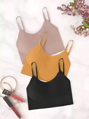 lgr Pack of 3 Women Sports Lightly Padded Bra Women Sports Lightly Padded Bra(Purple, Yellow, Black)