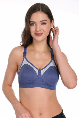 SKDREAMS Women T-Shirt Non Padded Bra(Blue)