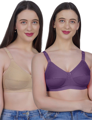 Shyam Sons FLAIR G603 Women Minimizer Non Padded Bra(Brown, Purple)
