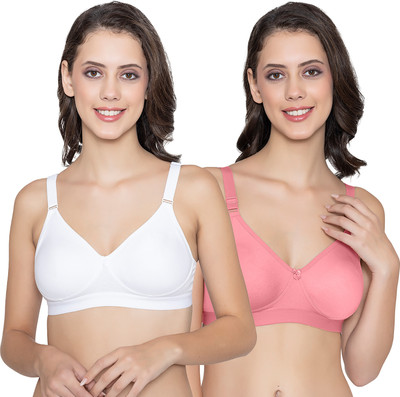 kalyani Paloma Seamless Support Full Coverage Double Layered Bras | Pack of 2 Women Everyday Non Padded Bra(White)