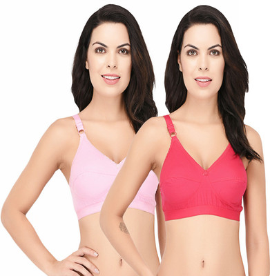 elina Women T-Shirt Non Padded Bra(Pink, Red)