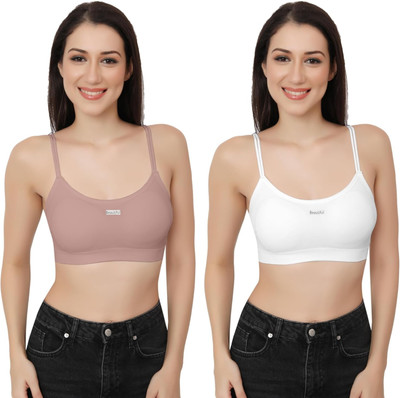 Ganesh Enterprises 2122_WITH PADDED BRA Women Sports Lightly Padded Bra(White)