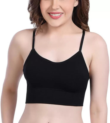 jd fashion Women's Cotton Lightly Padded Pull On Sport Bra For Everyday Wear Women Sports Lightly Padded Bra(Black)