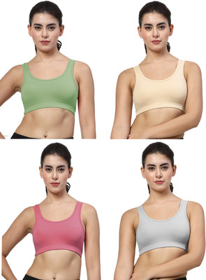 LILY stropsyttak Women Sports Non Padded Bra(Green, Beige, Grey, Pink)