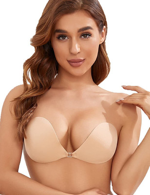 PLUMBURY Stick on Bra Women Stick-on Lightly Padded Bra(Beige)
