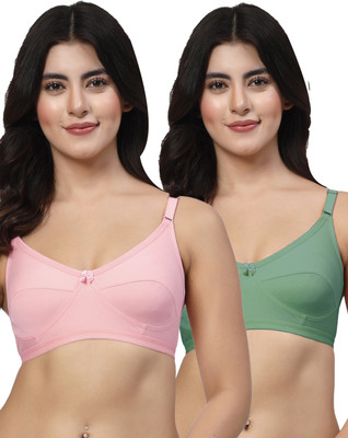LILY akihdar Women Everyday Non Padded Bra(Pink, Green)