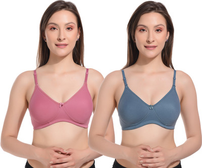 Viral Girl NA Women T-Shirt Lightly Padded Bra(Maroon, Blue)