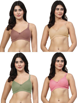 LILY axela Women T-Shirt Non Padded Bra(Maroon, Beige, Green, Pink)