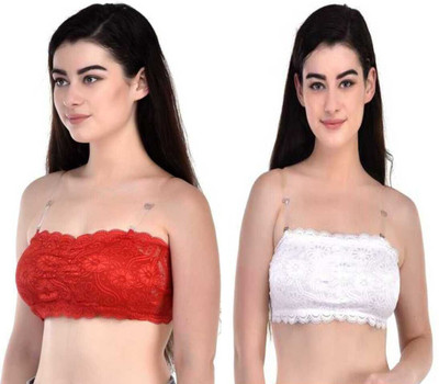 Ronic Collections Women Full Coverage Lightly Padded Bra(White, Red)