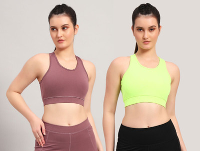 BEING RUNNER Women Sports Non Padded Bra(Pink, Green)