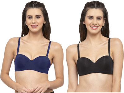 atox T-Shirts Pushup Bra Denim Everyday Women Balconette Lightly Padded Bra(Black, Blue)