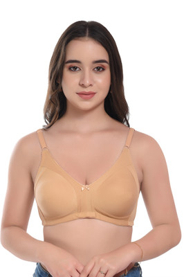 BodyAan Women Full Coverage Non Padded Bra(Beige)