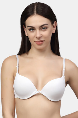 PrivateLifes PrivateLifes Women Lightly Padded Front Open Push-Up Bra Women Push-up Lightly Padded Bra(White)