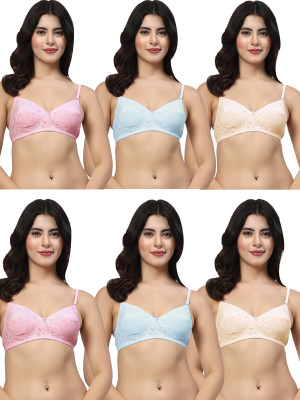 LILY sevaw Women Everyday Non Padded Bra(Pink, Blue, Orange)